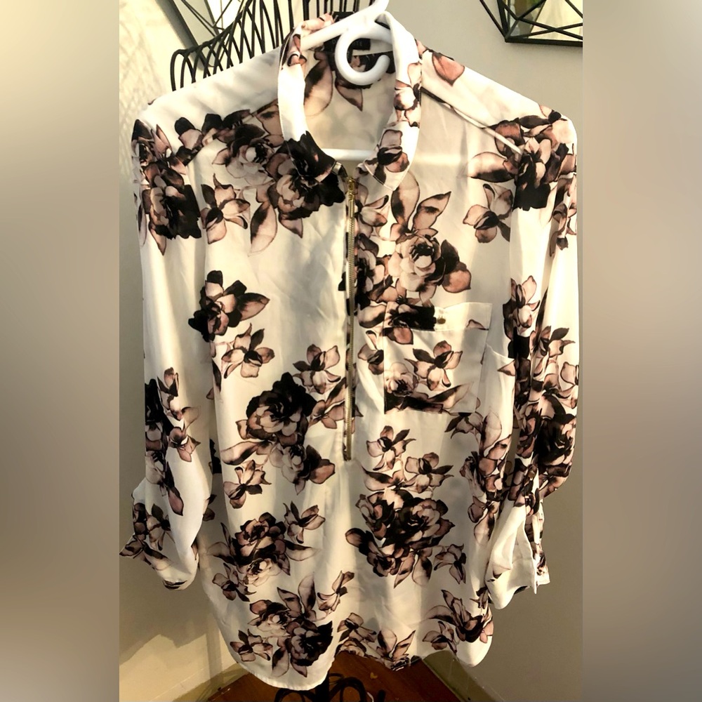 Large long sleeve floral blouse from Dynamite